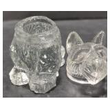 (AO) Glass Dog Ink Well approx 3"L