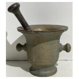(AO) Antique Brass Apothecary Mortar and Pestle
