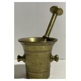 (AO) Antique Brass Apothecary Mortar and Pestle