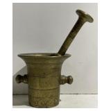 (AO) Antique Brass Apothecary Mortar and Pestle
