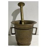 (AO) Antique Brass Apothecary Mortar and Pestle