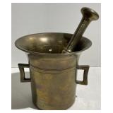 (AO) Antique Brass Apothecary Mortar and Pestle