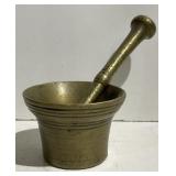 (AO) Antique Brass Apothecary Mortar and Pestle