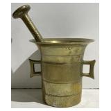 (AO) Antique Brass Apothecary Mortar and Pestle