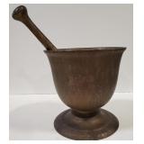 (AO) Large apothecary mortar and pedstle set.