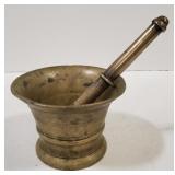 (AO) APOTHECARY mortar and pedstle set.  Measures