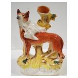 (AO) Old fox statue hardpainted.  It stands about