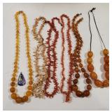 (AO) Lot of vintage Tibetan bead necklaces.