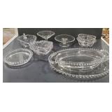 (AO) Lot of 10 Candlewick serving pieces.