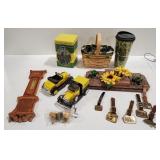 (DJ) Lot of John Deere items and 2 die cast