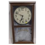 (DJ) Hanging Wooden Clock "Regulator" 32"tall x