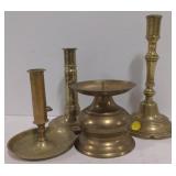 (AO) Set of Four Brass Candle Holders