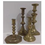 (AO) Set of Four Brass Candle Holders
