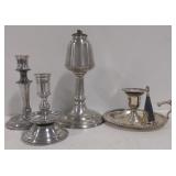 (AO) Set of Four Silver Candle Holders