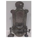 (AO) Set of 3 Silver Candle Holders