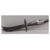 (AO) Metal Shrapnel Straight Blade Knife 7.5"long