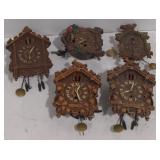 (AO) Set of 5 Wooden Coo coo Clocks
