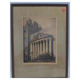 (AO) Wooden Framed Black and White Drawing of the