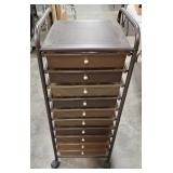 (DJ) Storage drawer tower on wheels, metal rack
