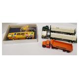 (DJ) Lot of four die-cast toy semi trucks,