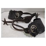 (U) metal Spurs with leather straps