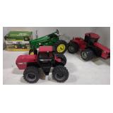 (DJ) lot of John Deere tractors and Case red