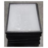 (DJ) eleven wall display cases measuring 12" by