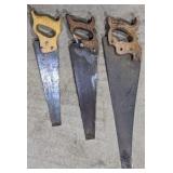 (DL) Handsaws. Blades: 22", 16", 14"