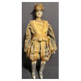 (DL) Antique Wood and Fabric Doll