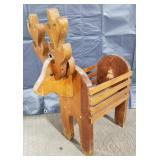 (DL) Wooden reindeer shaped box (28" x 22" x 10")
