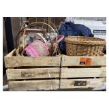 (DL) Misc Lot Including wooden crates, baskets
