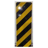 (DL) Metal Sign Yellow Black Stripe 36" x 12"