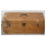 (DL) Wooden Chest 28"x 11"x 11.25"