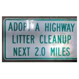 (DL) Metal Sign Adopt A Highway 36" x 20"