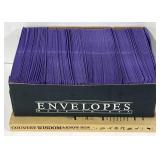 (DL) Box of Purple Letter Envelopes and Country