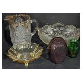 (DL) Lot of Glass Pieces. Pitcher, candy dishes,