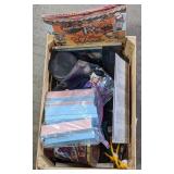 (DL) Wooden Crate w/ contents. Barbie, baby