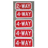 (DL) 4 way and 2 way street sign.12" W . Bidding