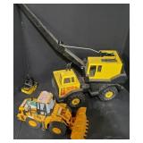 (DL) Tonka Crane and Small Cat Front End Loader (