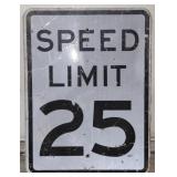 (DL) Metal Sign Speed Limit 25 24" x 18"