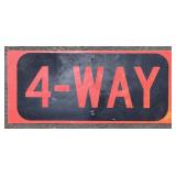 (DL) Wooden Sign 4-Way 18.5" x 8"