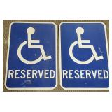 (DL) Metal Sign Handicapped Reserved (18"×12")