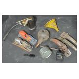 (DL) Lot of Wood Planes Funnels, Oil Spouts