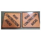 (DL) Metal Sign, Road Construction Ahead