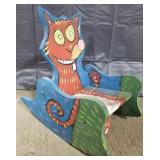 (DL) Handpainted childrens rocking chair signed