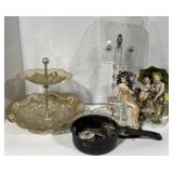 (DL) Misc. Lot including Serving Tower, figurines
