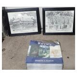 (DL) 2 framed prints and a Ralph Lauren sponging