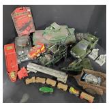 (DL) lot of Assorted Toys, Tanks, Trucks, Trains