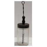 (AB) Antique 14 Ounce Glass Egg Beater Jar