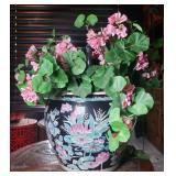 Cranes Lily Pads Glass Planter 21" Tall